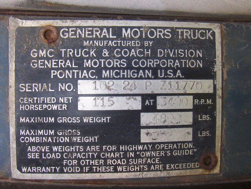 GMC Truck Serial Numbers