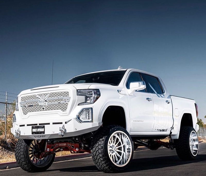 GMC White Truck Lifted