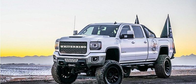 GMC White Truck Lifted