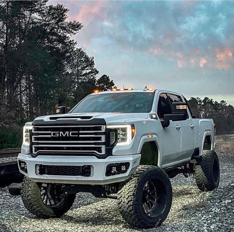 GMC White Truck Lifted