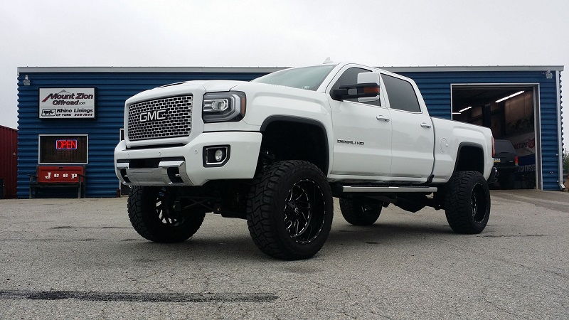 GMC White Truck Lifted